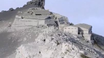 Volcanic ash at Ontake, Japan.