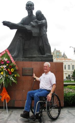Bac Ho (Uncle Ho) says the plaque. Bac is a title of great respect in Vietnam, which honours Ho Chi Minh as the father of the country's independence from French colonial rule.