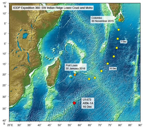 Area map for the latest best hope to drill into the mantle.
